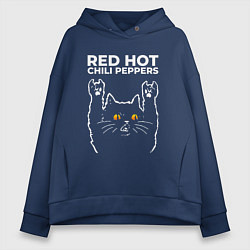 Женское худи оверсайз Red Hot Chili Peppers rock cat