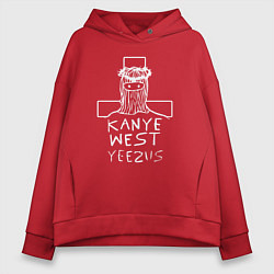 Толстовка оверсайз женская Kanye west - kanye west yeezus, цвет: красный