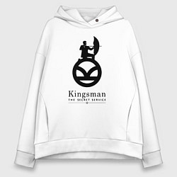 Толстовка оверсайз женская Kingsman Секретная служба - logo, цвет: белый