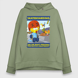 Женское худи оверсайз Skateboarding - use the right personal protective