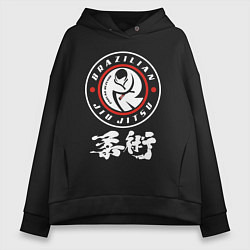 Женское худи оверсайз Brazilian splashes Jiu jitsu fighter logo