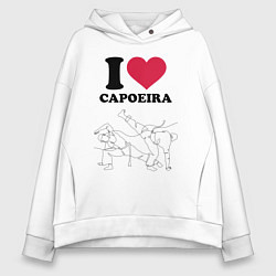 Толстовка оверсайз женская I love Capoeira - Battle line graph, цвет: белый