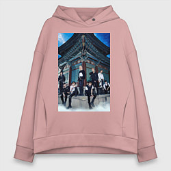 Толстовка оверсайз женская Stray Kids Thunderous, цвет: пыльно-розовый