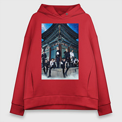 Толстовка оверсайз женская Stray Kids Thunderous, цвет: красный