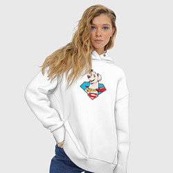 Толстовка оверсайз женская Пес Супермена Крипто DC Лига Суперпитомцы, цвет: белый — фото 2