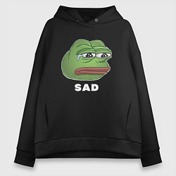Женское худи оверсайз Sad Pepe art