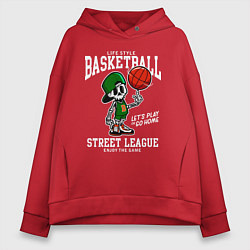 Толстовка оверсайз женская Баскетбол уличная лига, цвет: красный