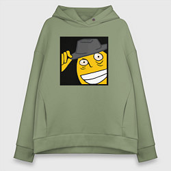 Толстовка оверсайз женская Рофлан здарова, цвет: авокадо