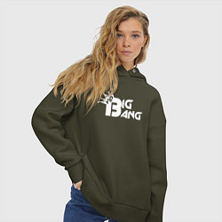 Толстовка оверсайз женская Bigbang logo, цвет: хаки — фото 2