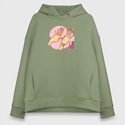 Женское худи оверсайз Маникюр