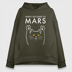 Женское худи оверсайз Thirty Seconds to Mars rock cat