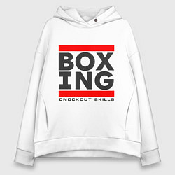 Толстовка оверсайз женская Boxing knockout skills, цвет: белый