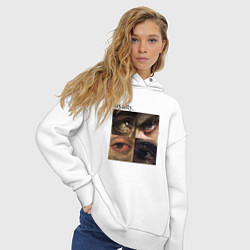 Толстовка оверсайз женская Искусство и глаза, цвет: белый — фото 2