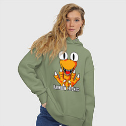 Толстовка оверсайз женская Радужные друзья - Оранжевый, цвет: авокадо — фото 2
