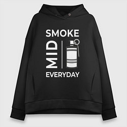 Толстовка оверсайз женская Smoke Mid Everyday, цвет: черный