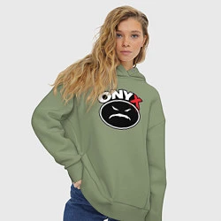 Толстовка оверсайз женская Onyx - black logo, цвет: авокадо — фото 2