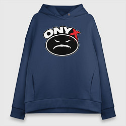 Женское худи оверсайз Onyx - black logo