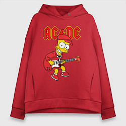 Женское худи оверсайз AC DC Барт Симпсон