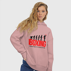 Толстовка оверсайз женская Boxing evolution, цвет: пыльно-розовый — фото 2