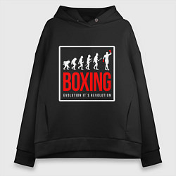 Женское худи оверсайз Boxing evolution its revolution