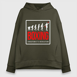 Женское худи оверсайз Boxing evolution its revolution