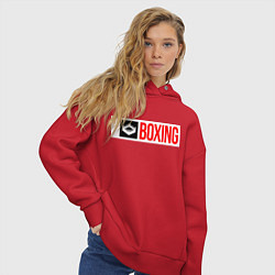 Толстовка оверсайз женская Ring of boxing, цвет: красный — фото 2