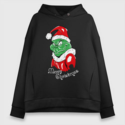 Женское худи оверсайз Merry Christmas, Santa Claus Grinch