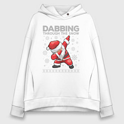 Женское худи оверсайз Through the snow Santa dabbing