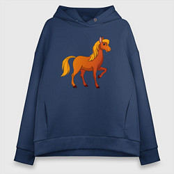 Толстовка оверсайз женская Добрый конь, цвет: тёмно-синий