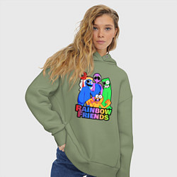 Толстовка оверсайз женская Радужные друзья персонажи игры, цвет: авокадо — фото 2