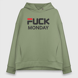 Толстовка оверсайз женская Fuck monday, anti-brand, fila, цвет: авокадо