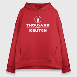 Толстовка оверсайз женская Thousand Foot Krutch белое лого, цвет: красный