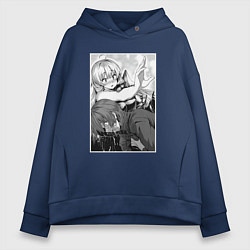 Толстовка оверсайз женская Норн и Кэяру, цвет: тёмно-синий