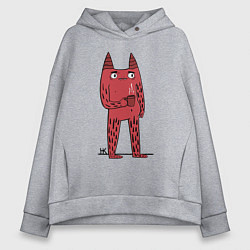 Толстовка оверсайз женская Кот босс, цвет: меланж