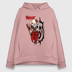 Толстовка оверсайз женская Slipknot fan, цвет: пыльно-розовый