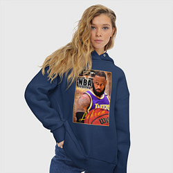 Толстовка оверсайз женская NBA легенды Леброн Джеймс, цвет: тёмно-синий — фото 2