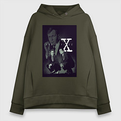 Толстовка оверсайз женская X poster, цвет: хаки