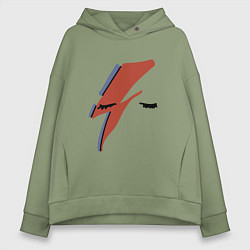 Женское худи оверсайз Дэвид Боуи - молния