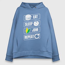 Женское худи оверсайз Eat sleep JDM repeat