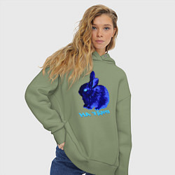 Толстовка оверсайз женская Водяной кролик 2023 неоновый, цвет: авокадо — фото 2