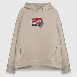 Толстовка оверсайз женская Фигня - хозяин, цвет: миндальный