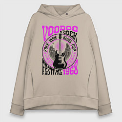 Женское худи оверсайз Гитара с крыльями voodoo rock