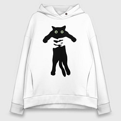 Женское худи оверсайз Кот на ручках