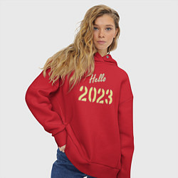 Толстовка оверсайз женская Hello 2023, цвет: красный — фото 2
