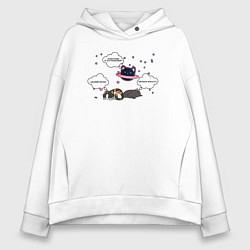 Женское худи оверсайз Котики играют в ассоциации