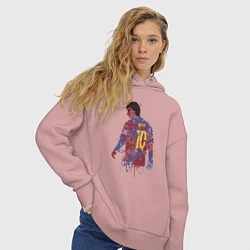 Толстовка оверсайз женская Color Messi, цвет: пыльно-розовый — фото 2