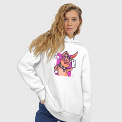 Толстовка оверсайз женская Селфи зайки, цвет: белый — фото 2