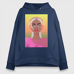 Женское худи оверсайз Девушка меломан