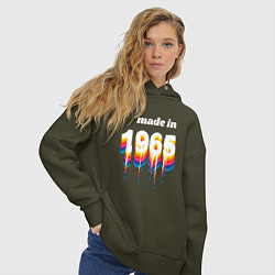 Толстовка оверсайз женская Made in 1965 liquid art, цвет: хаки — фото 2