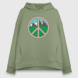 Толстовка оверсайз женская Peace nature, цвет: авокадо